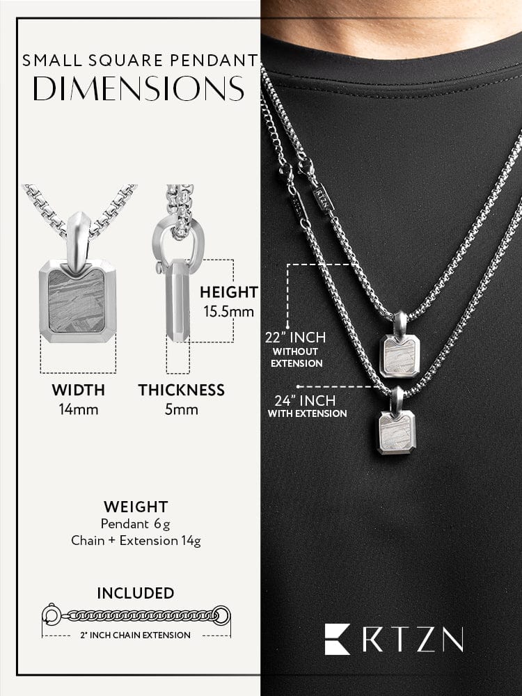 Meteorite Square Pendant Necklace - Maven Couture IncSquare Pendant