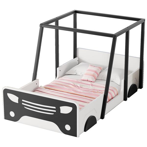 Montessori style wooden car bed with wheels and doors for luxury bedrooms