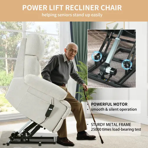 Experience luxury with the oversized power lift recliner chair