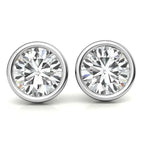 4.00 CTW Lab Grown Diamond Bezel Martini Stud Earrings in 14K White or Yellow Gold - Maven Couture IncEarrings