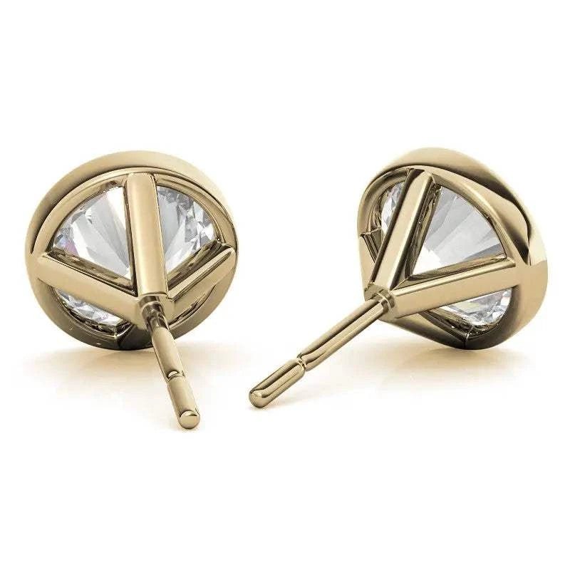 4.00 CTW Lab Grown Diamond Bezel Martini Stud Earrings in 14K White or Yellow Gold - Maven Couture IncEarrings