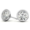 4.00 CTW Lab Grown Diamond Bezel Martini Stud Earrings in 14K White or Yellow Gold - Maven Couture IncEarrings