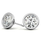 4.00 CTW Lab Grown Diamond Bezel Martini Stud Earrings in 14K White or Yellow Gold - Maven Couture IncEarrings