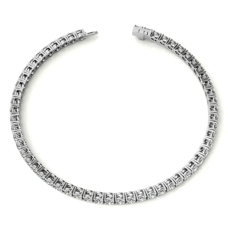 4.00 CTW tennis bracelet in 14K white gold featuring a continuous row of lab-grown diamonds in secure 4-prong settings