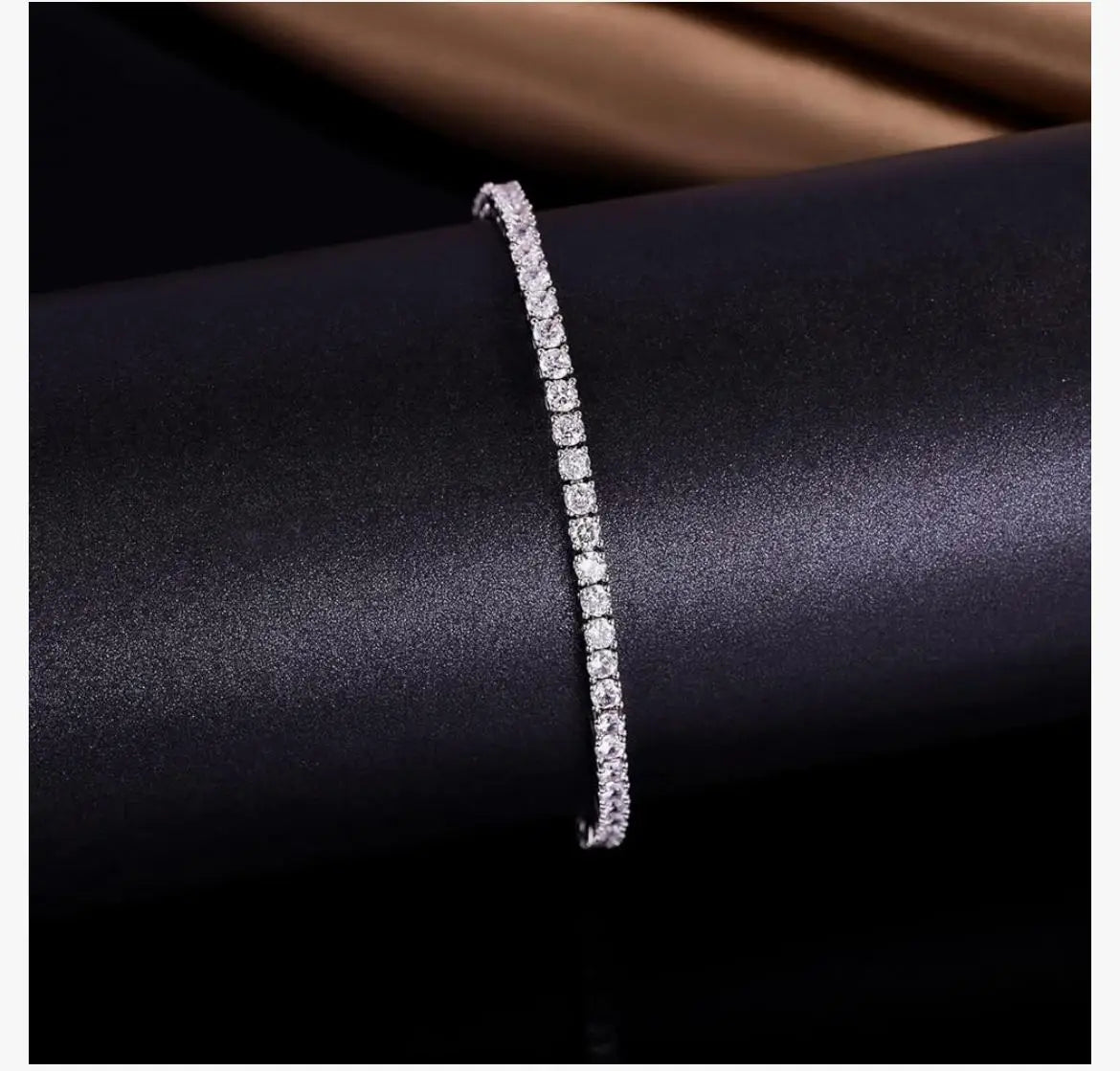 4.00 CTW tennis bracelet in 14K white gold featuring 60 sparkling lab-grown diamonds in a secure 4-prong setting