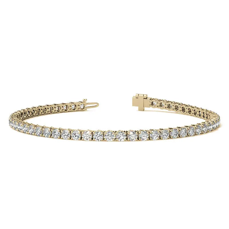 4.00 CTW tennis bracelet in 14K yellow gold featuring round lab-grown diamonds in secure 4-prong settings