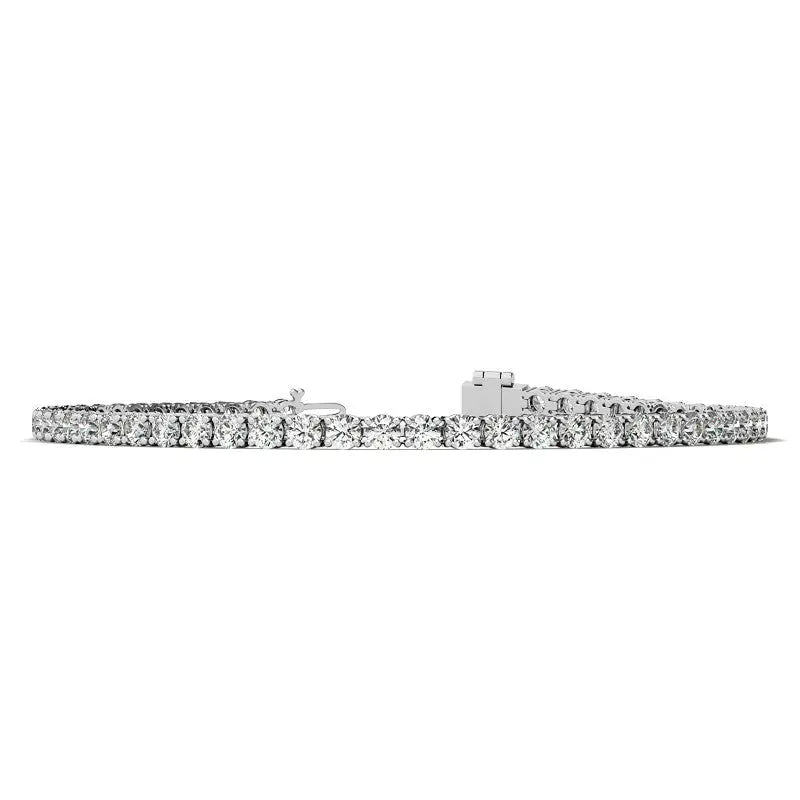 4.00 CTW tennis bracelet featuring a row of sparkling lab-grown diamonds set in 14K white gold with secure 4-prong settings
