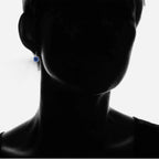 4.50CTW Lab Grown Cushion Cut Blue Sapphire Drop Earrings in 925 Sterling Silver - 8mm Square Gems - Maven Couture IncEarrings