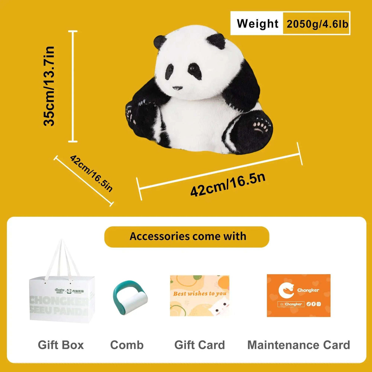 4.6lbs Panda Hehua Handcrafted Plush– Calm Companion Mindful Relax