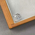 4 Carat teardrop-shaped moissanite ring set in 925 sterling silver with a halo of smaller stones on the band