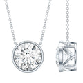 4 Carat Bezel Set Lab Grown Diamond Necklace with IGI Certificate