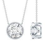 4 Carat Bezel Set Lab Grown Diamond Necklace with IGI Certificate