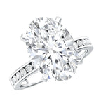 4 Carat Oval Shaped Lab Grown Diamond Huge Engagement Ring with IGI Certificate