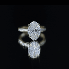 4 Carat Oval Shaped Lab Grown Diamond Huge Engagement Ring with IGI Certificate