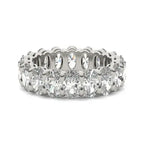 4 CTW Oval Lab Grown Diamond classic eternity ring in 14K white gold with multiple oval stones set all around the band