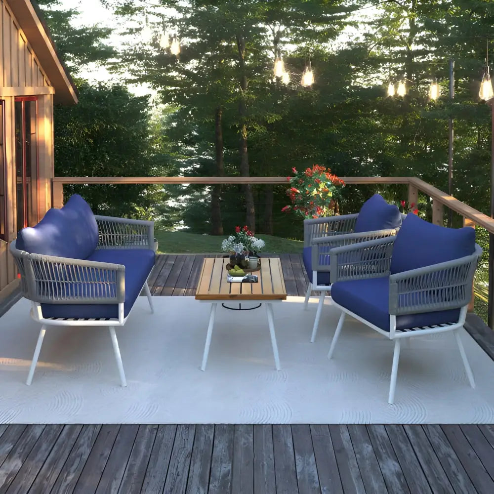 Elegant bohemian rope furniture set for timeless outdoor luxury style $699.92 furniture