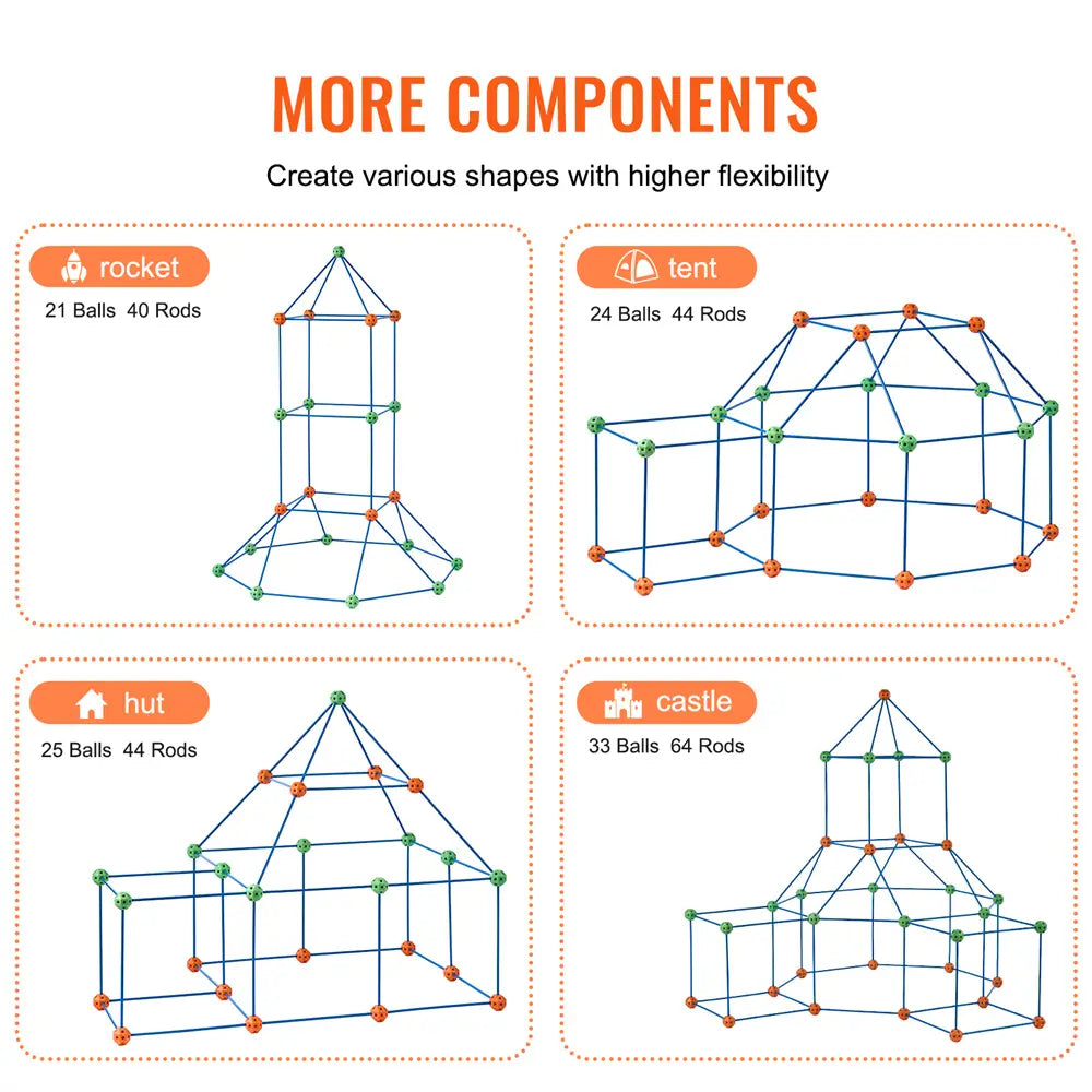 Unleash creativity with vevor tent fort building kit 120pcs set