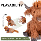 17.7 Inches Highland Cow Plush Handmade Collectable– Weighted Toy for Kids & Adults - Maven Couture IncWild Animals