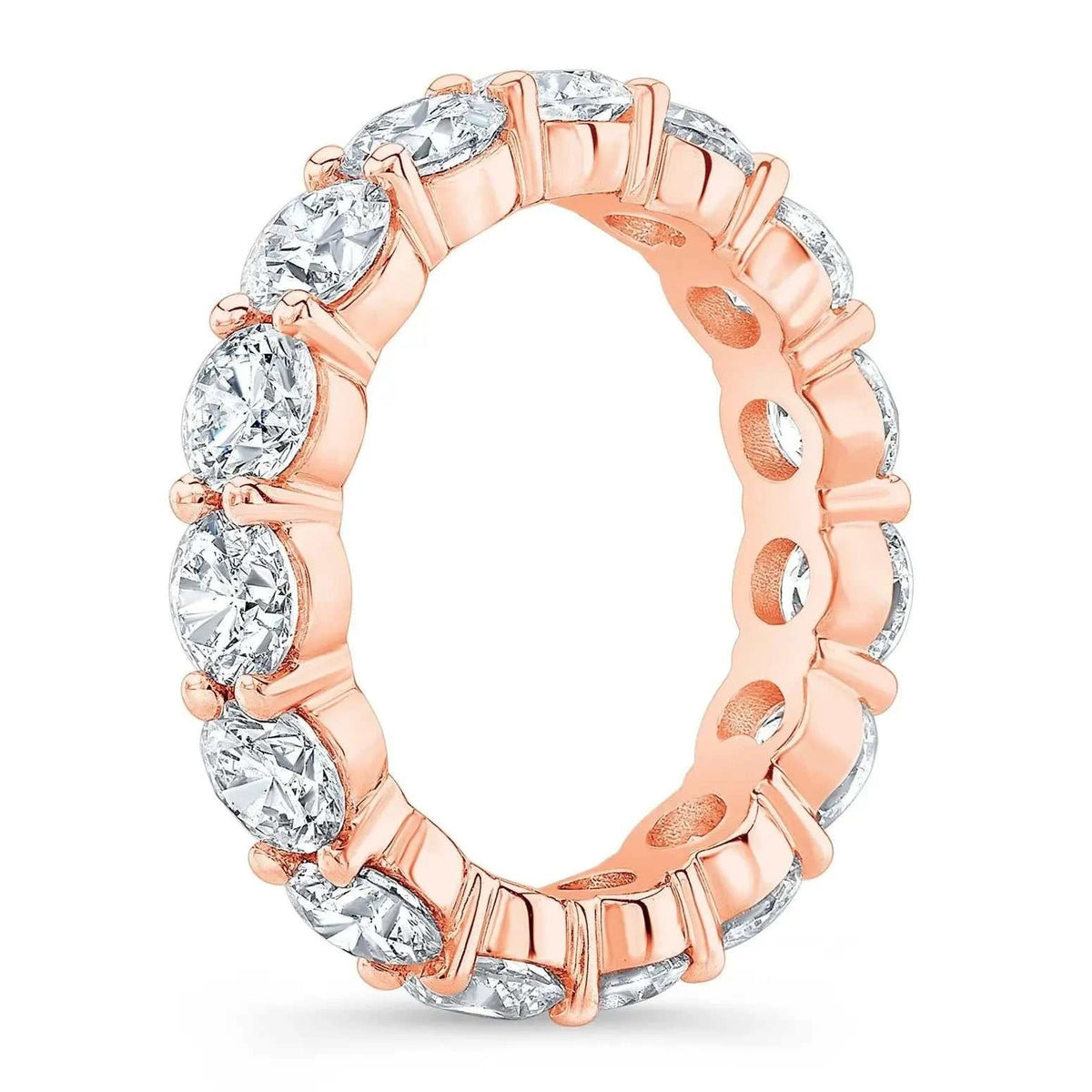 5.00 CTW Created Moissanite Eternity Band in 14k Gold Overlay – Round Cut Classic Ring - Maven Couture IncDiamond Ring