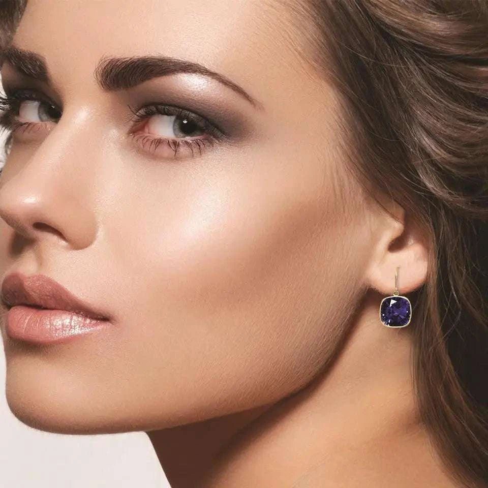 5.00 CTW Lab Grown Sapphire and Emerald Cushion Cut Drop Earrings Set - 14K Gold (2 Pairs) - Maven Couture IncEarrings