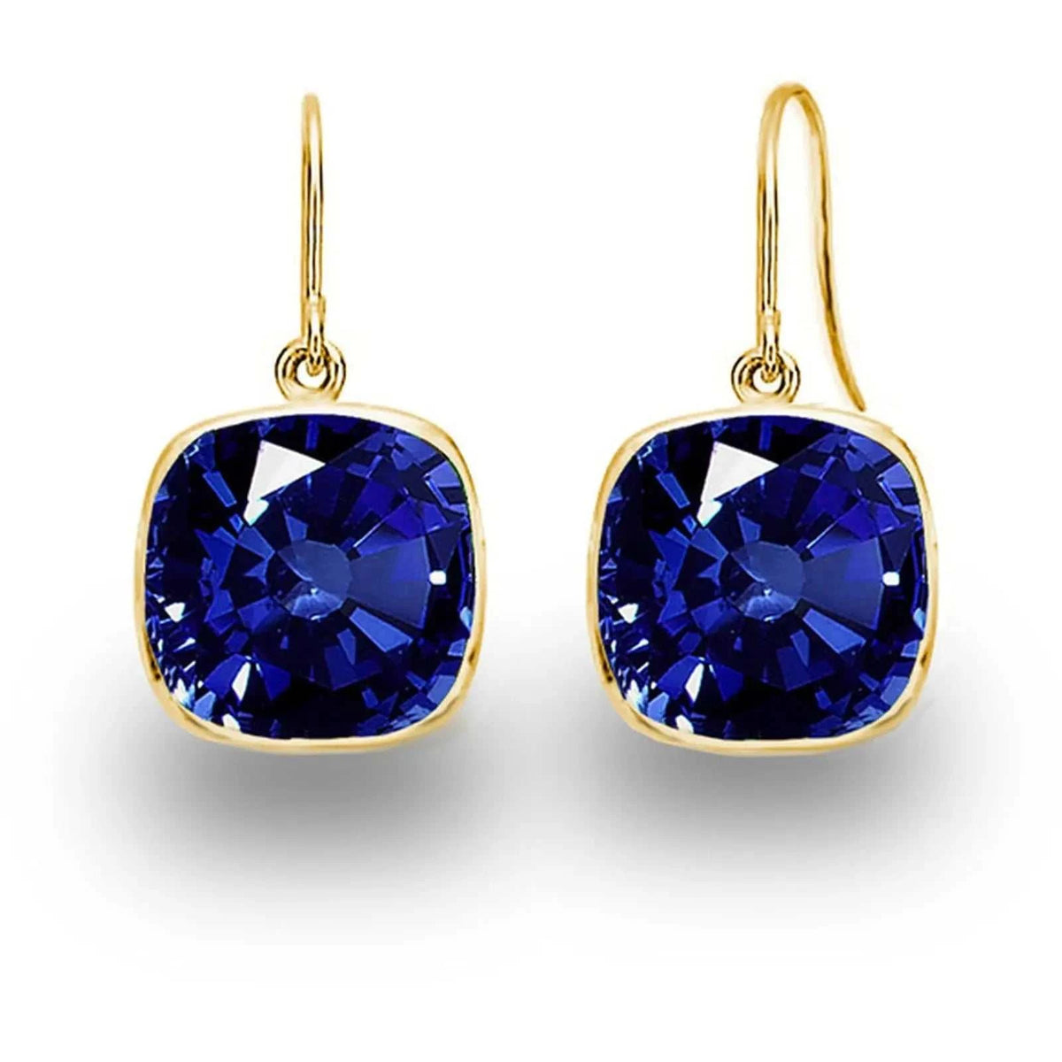 5.00 CTW Lab Grown Sapphire and Emerald Cushion Cut Drop Earrings Set - 14K Gold (2 Pairs) - Maven Couture IncEarrings