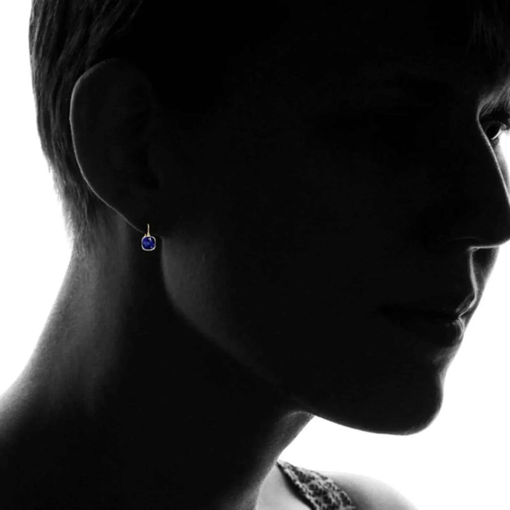 5.00 CTW Lab Grown Sapphire and Emerald Cushion Cut Drop Earrings Set - 14K Gold (2 Pairs) - Maven Couture IncEarrings