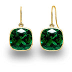 5.00 CTW Lab Grown Sapphire and Emerald Cushion Cut Drop Earrings Set - 14K Gold (2 Pairs) - Maven Couture IncEarrings