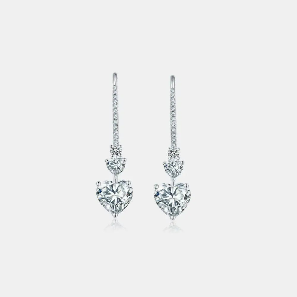 Exquisite 44 carat moissanite heart drop earrings in luxury fashion for women $424 1-piece this exquisite moissanite