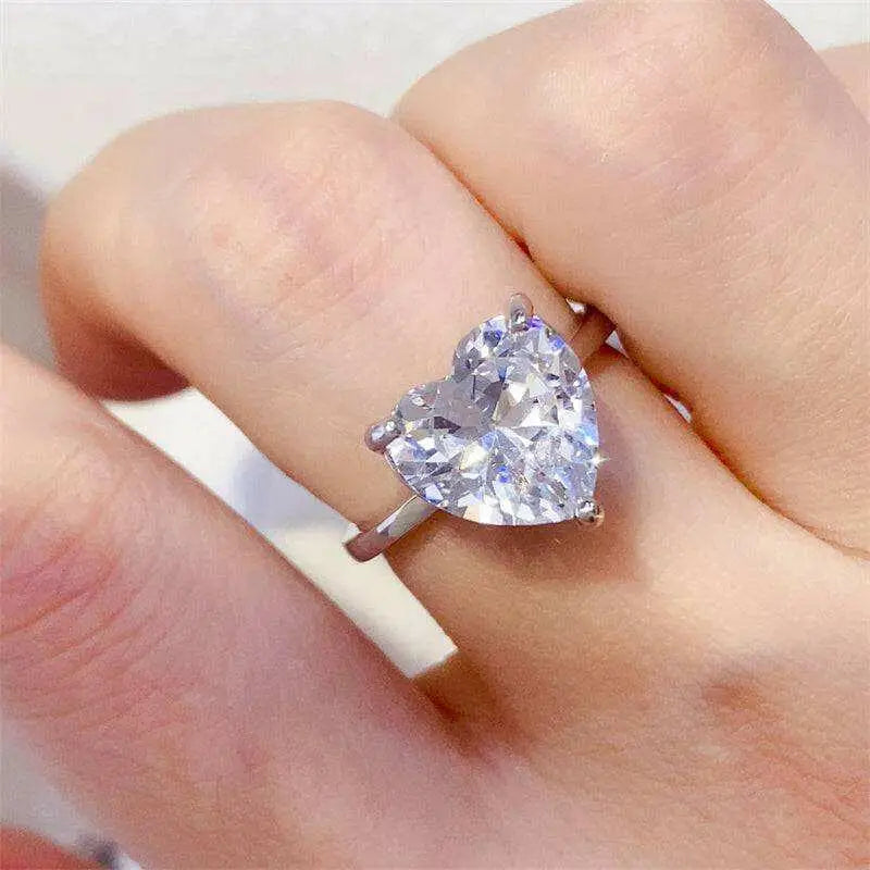 Exquisite 5 carat moissanite heart ring elevating luxury fashion for women $199 1-piece this exquisite moissanite