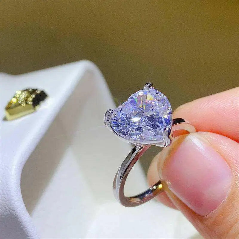 Exquisite 5 carat moissanite heart ring elevating luxury fashion for women $199 1-piece this exquisite moissanite