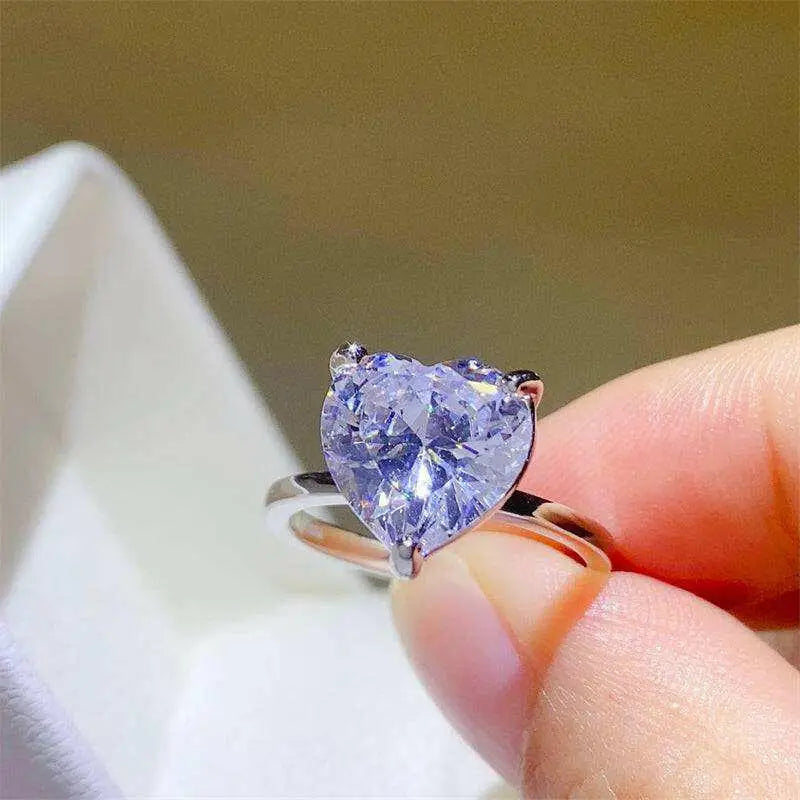 Exquisite 5 carat moissanite heart ring elevating luxury fashion for women $199 1-piece this exquisite moissanite