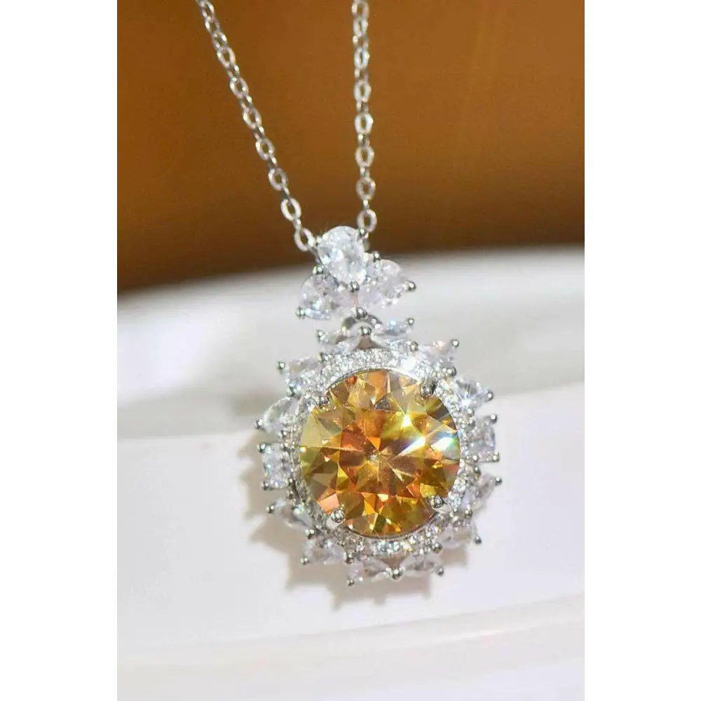 Sublime 5 carat yellow moissanite pendant for luxury fashion women $258 picture flat lay modern, fashion experience