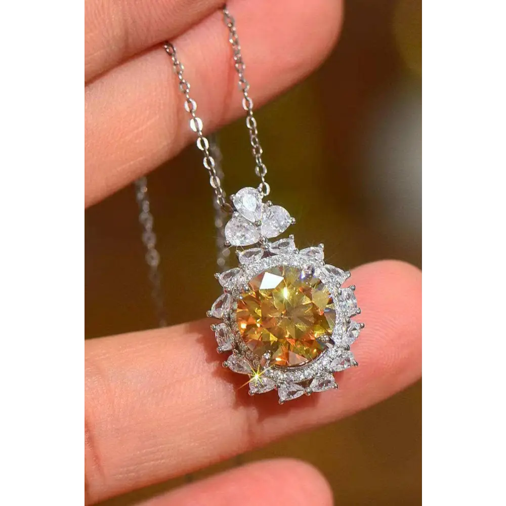 Sublime 5 carat yellow moissanite pendant for luxury fashion women $258 picture flat lay modern, fashion experience