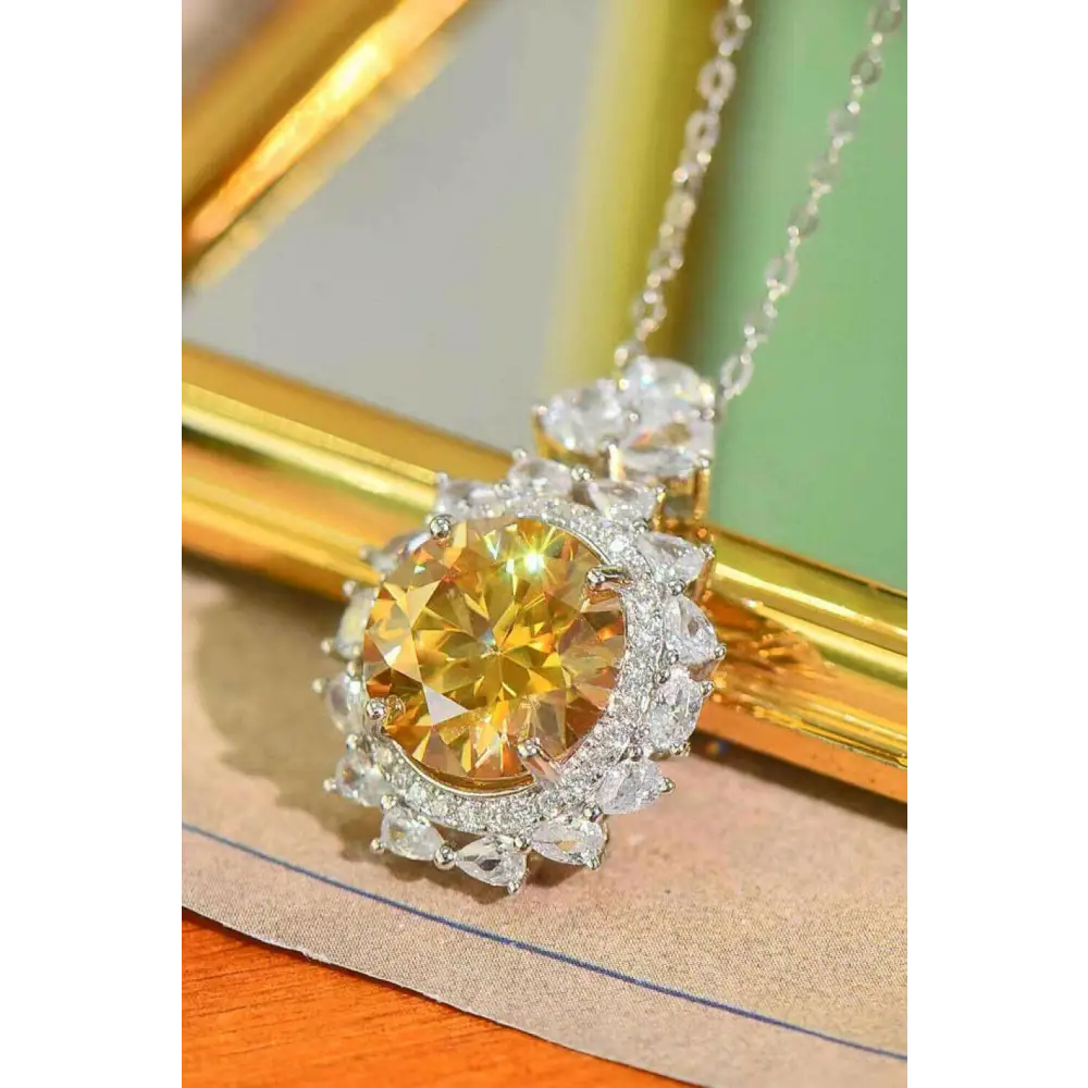 Sublime 5 carat yellow moissanite pendant for luxury fashion women $258 picture flat lay modern, fashion experience