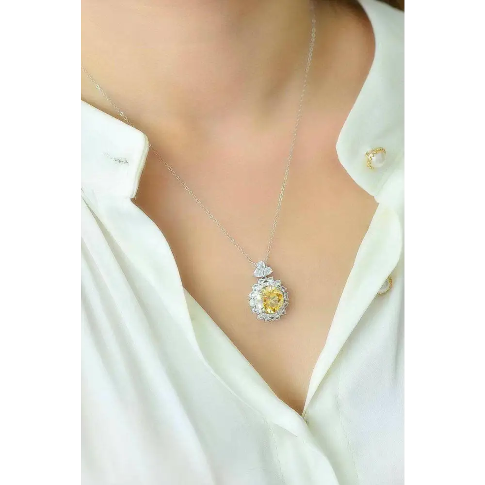 Sublime 5 carat yellow moissanite pendant for luxury fashion women $258 picture flat lay modern, fashion experience