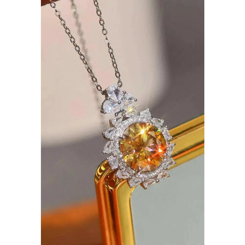 Sublime 5 carat yellow moissanite pendant for luxury fashion women $258 picture flat lay modern, fashion experience