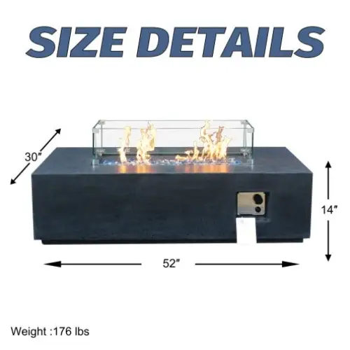 Elevate outdoor luxury with the elegant concrete propane fire pit table $1,299.99 furniture