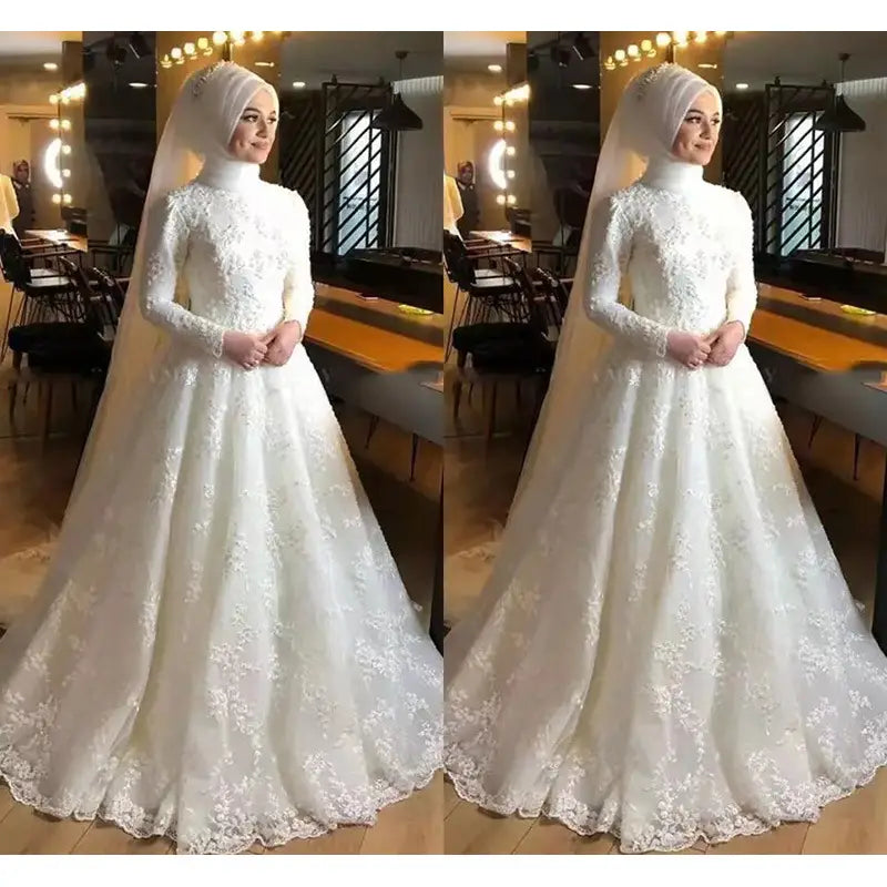 Timeless elegance modest bridal gown in luxury fashion for women