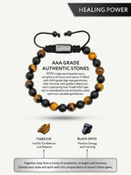Tiger Eye & Black Onyx Beaded Bracelet - Tulum - Maven Couture IncBeaded Bracelet
