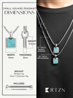 Turquoise Square Pendant Necklace - Maven Couture IncSquare Pendant