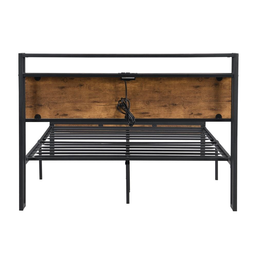 Elevate your bedroom with luxury metal platform bed frame and usb liner