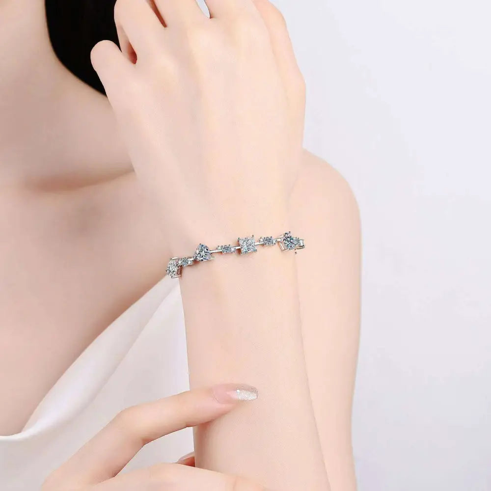 Luxury fashion for women with a 2 carat moissanite bracelet $275 1-piece this exquisite moissanite jewelry, boasting