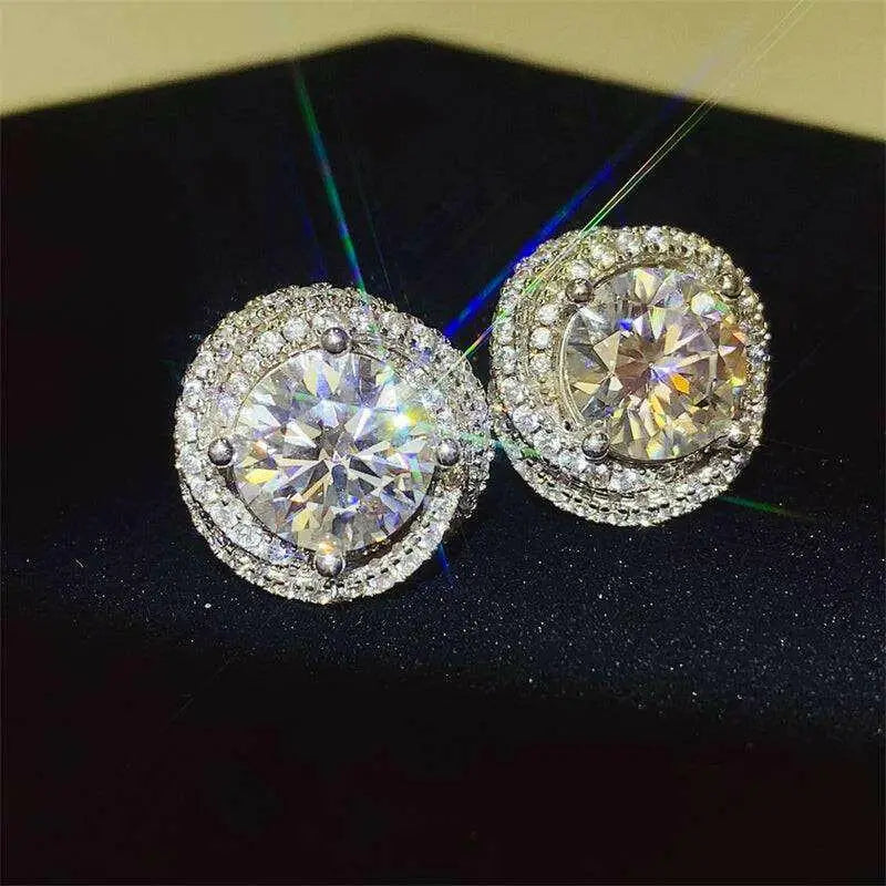 Elevate your style with 6 carat moissanite sterling silver earrings $139 1-pair moissanite jewelry over 0.3 carats