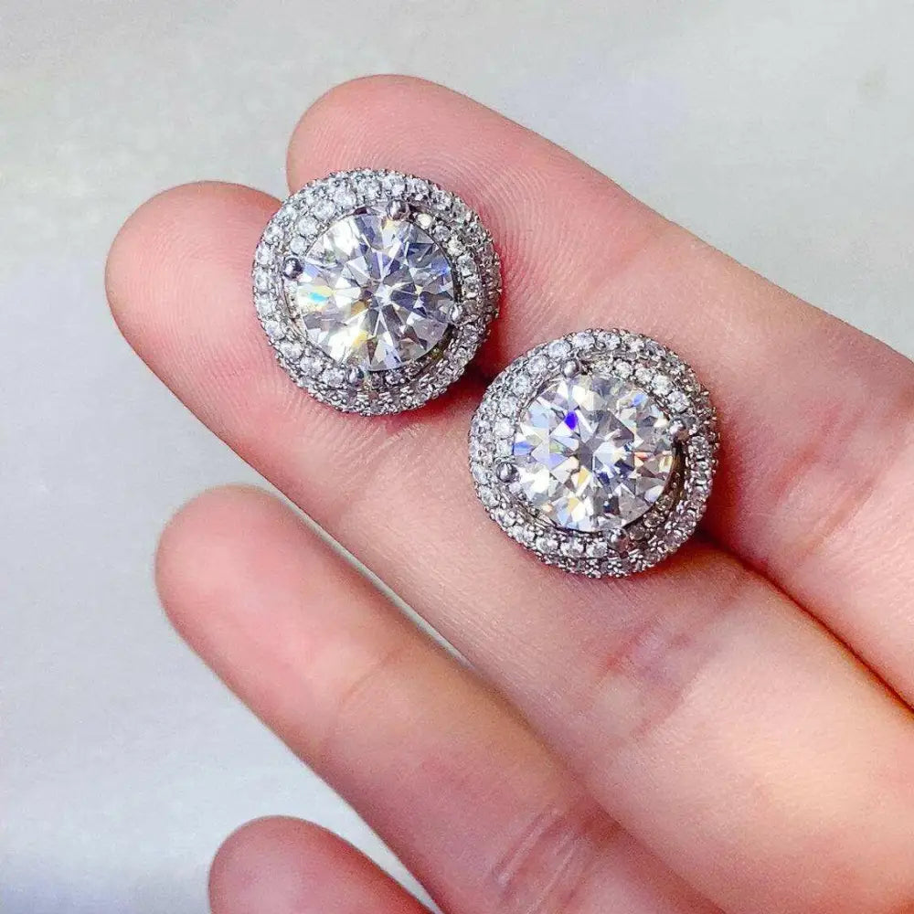 Elevate your style with 6 carat moissanite sterling silver earrings $139 1-pair moissanite jewelry over 0.3 carats