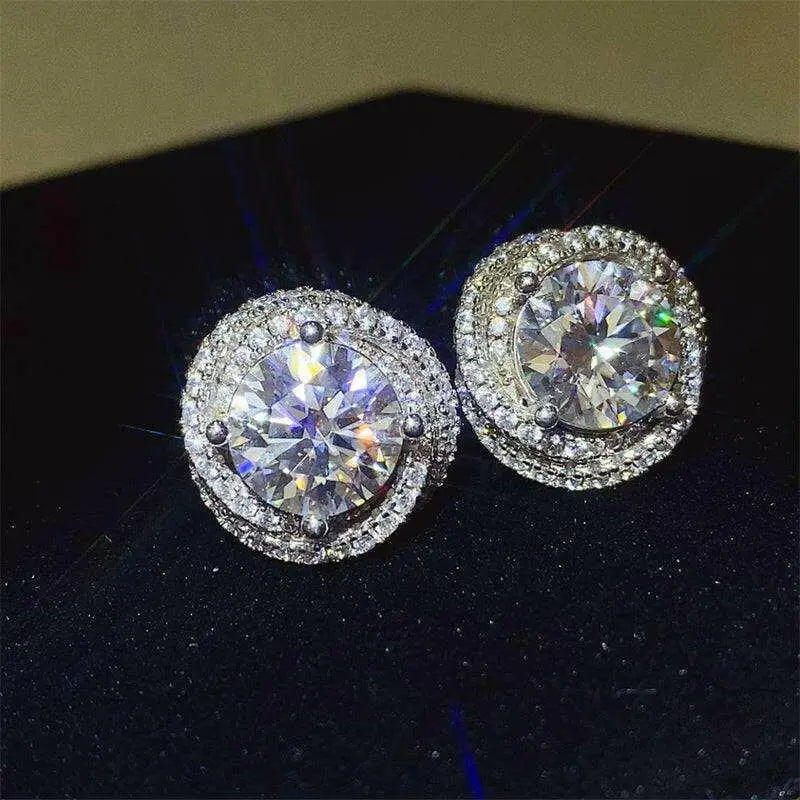 Elevate your style with 6 carat moissanite sterling silver earrings $139 1-pair moissanite jewelry over 0.3 carats