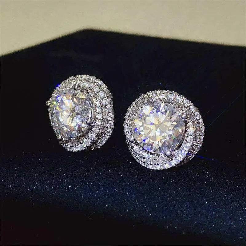 Elevate your style with 6 carat moissanite sterling silver earrings $139 1-pair moissanite jewelry over 0.3 carats