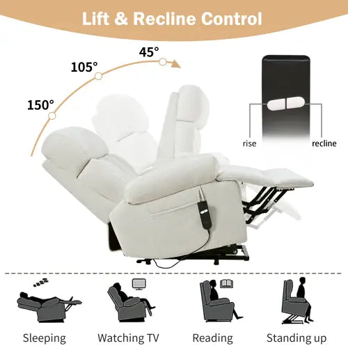 Experience luxury with the oversized power lift recliner chair