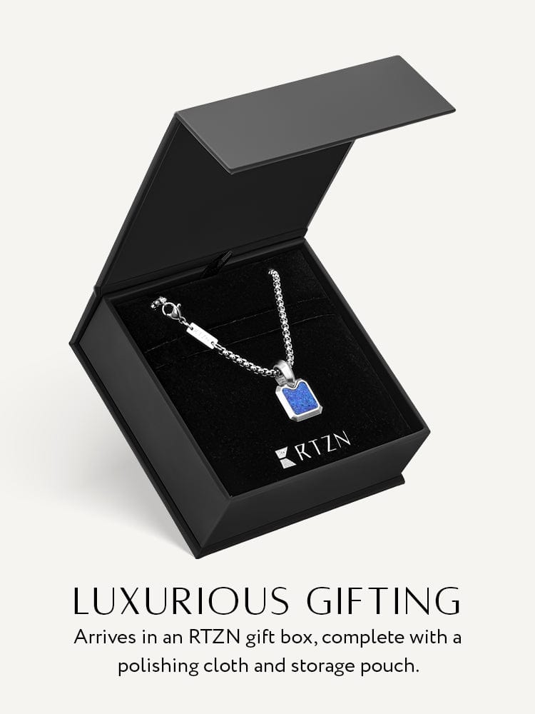 Lapis Lazuli Square Pendant Necklace - Maven Couture IncSquare Pendant
