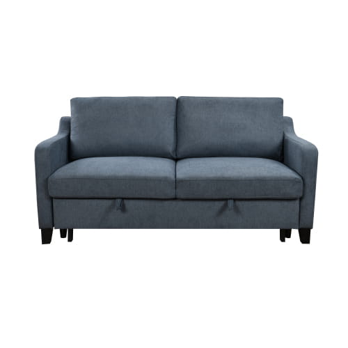 Elegant dark blue 3in-1 convertible sofa bed for luxury living spaces