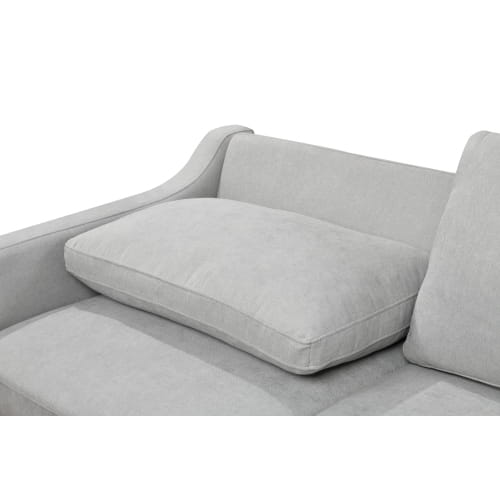 Elegant light grey luxury sofa bed with reclining backrest